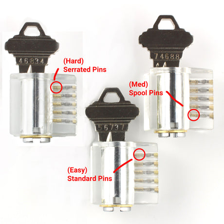 Dangerfield EUREKA Training Lock Set - 3 Progressively Harder Clear Locks