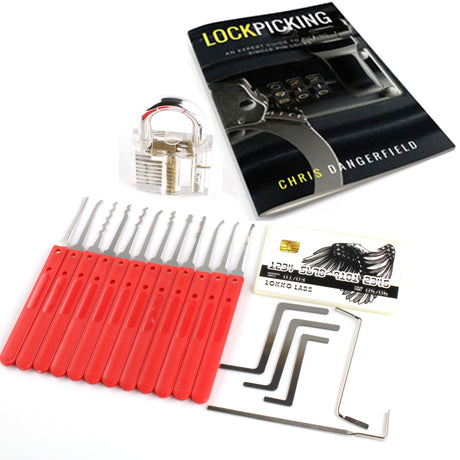 DIAMOND Lock Picking Kit - Lock Picks, Clear Practice Lock, Spy Kit, Beginners Guide and More