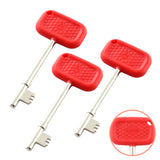 Lokko radar keys with red rubber grip for disabled toilets, set of 3, suitable for UK RADAR locks, includes toilet card.