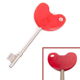 LOKKO Radar NKS disabled toilet key with red plastic bow and Braille identification for UK access.