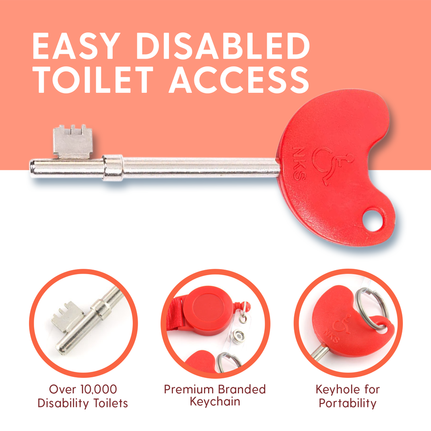 3x LOKKO Radar Disabled Toilet Key for Radar Doors | Comfortable Grips