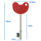 Lokko Disabled Toilet Key with Large Grip and Braille Head for RADAR Doors, shown with measurements.