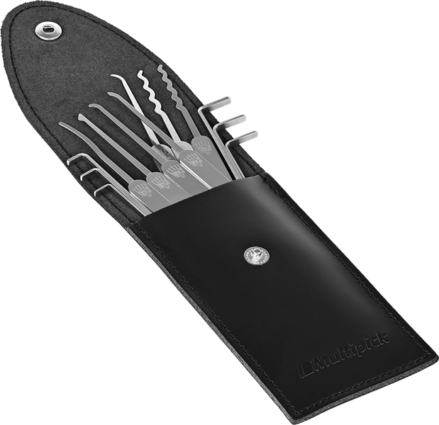 Multipick ELITE Beginner Lock Pick Set 13 pieces in black case for ambitious lock pick learners