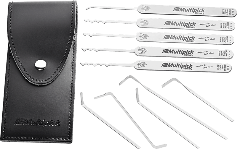 Multipick ELITE 10 "Lock Noob’s" Duo Peak Rake Set Spred Out