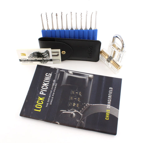 Beginners Lock Pick Set in a box: Extensive Lock Pick Set, Spy Card Kit + Practice Locks and Dummies guide